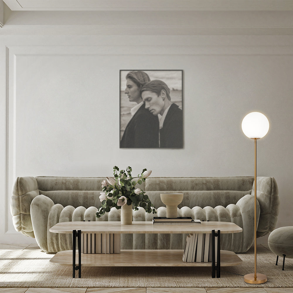 Ring Floor Lamp - Black/Brass Finish