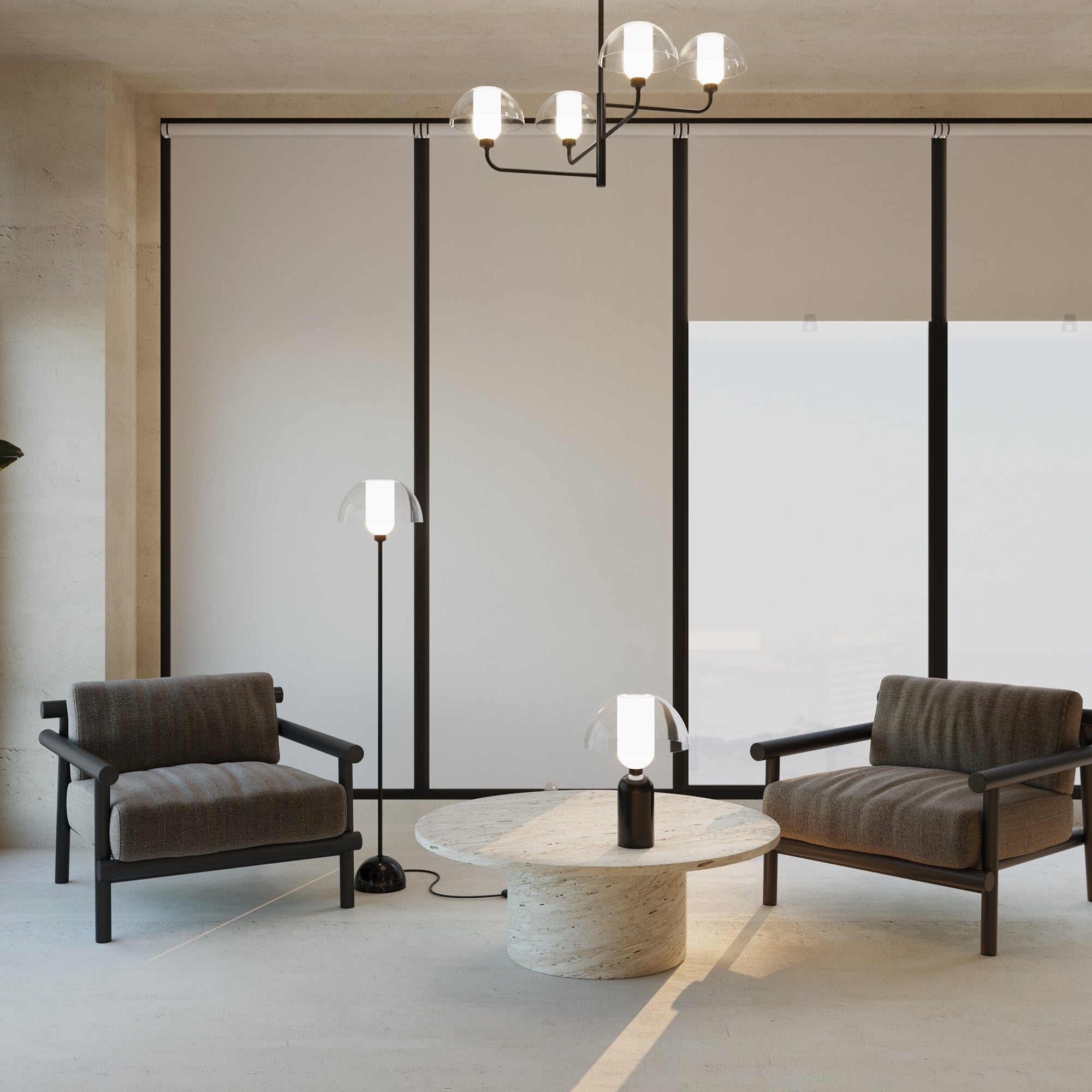 Memory Floor lamp E14 - Black & Transparent Finish