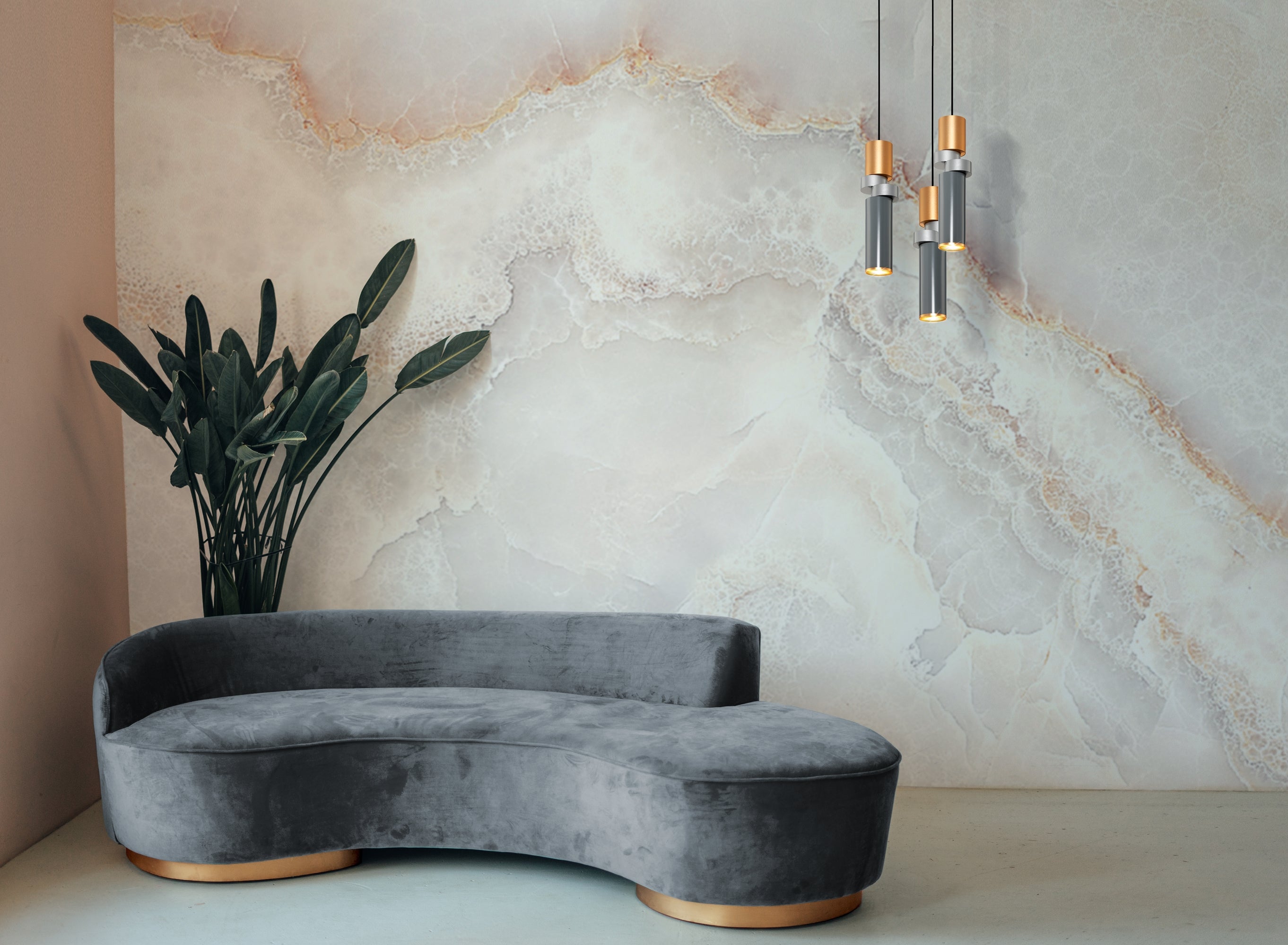 Palette Pendant Light - Grey/Gold Finish