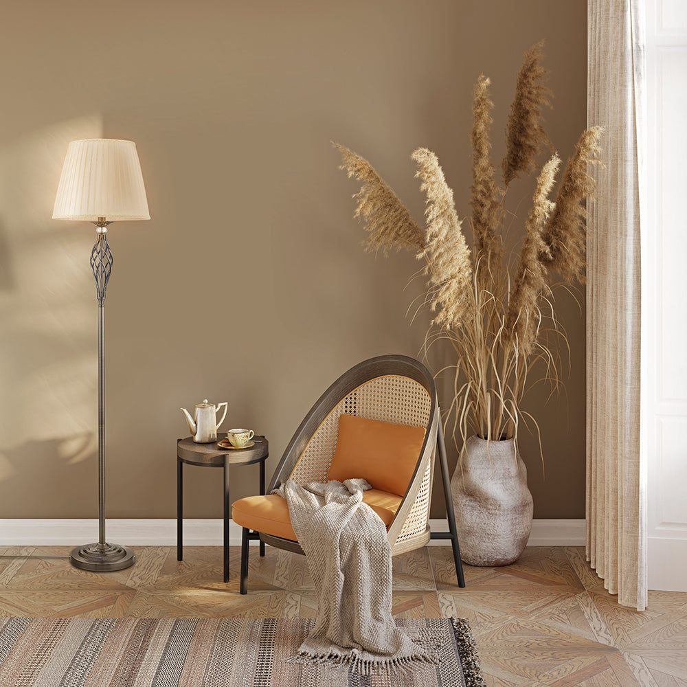 Grace Floor lamp E14 - Brass/White Finish