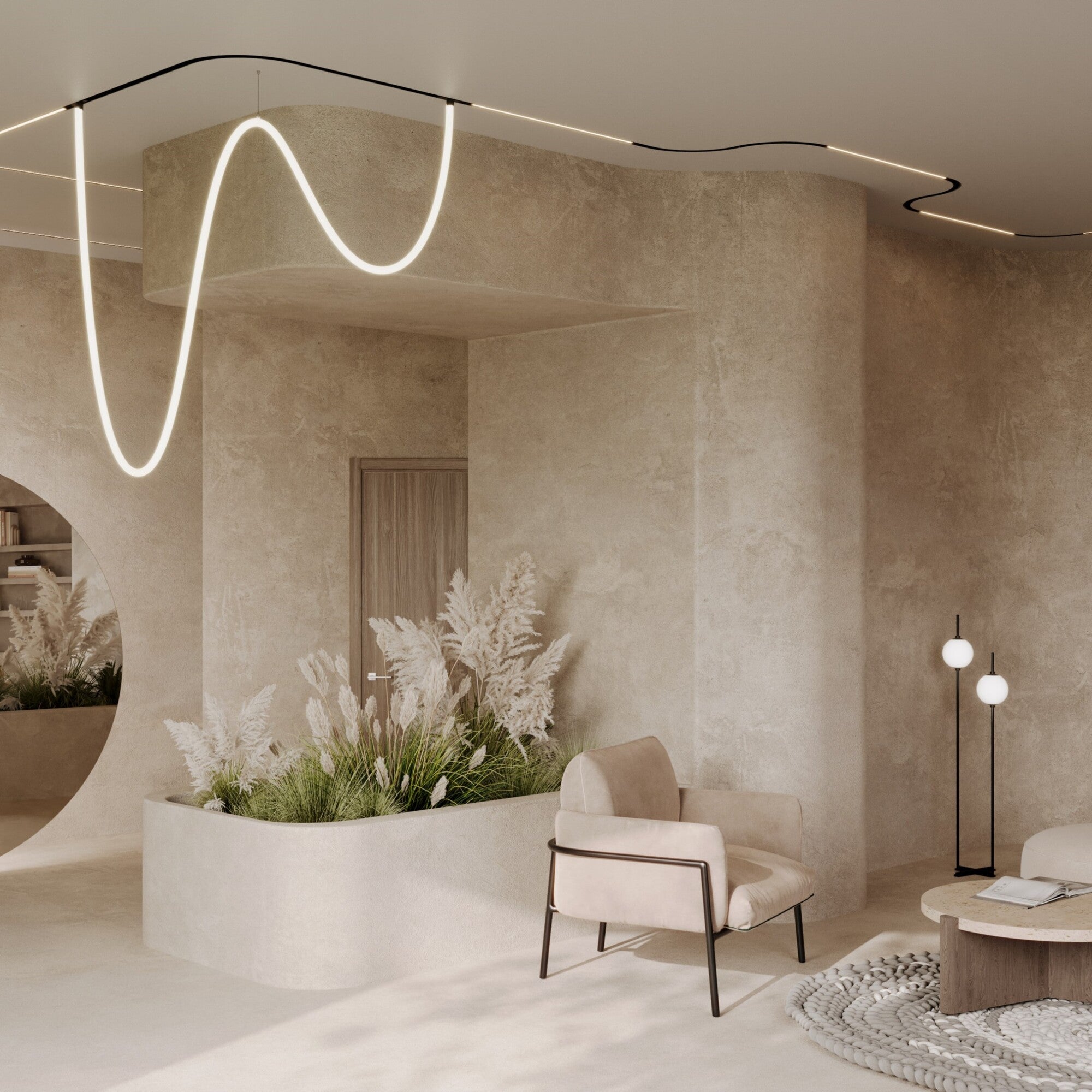 Radius connector R300 Exility recessed mounting track for plasterboard 12,5 mm,