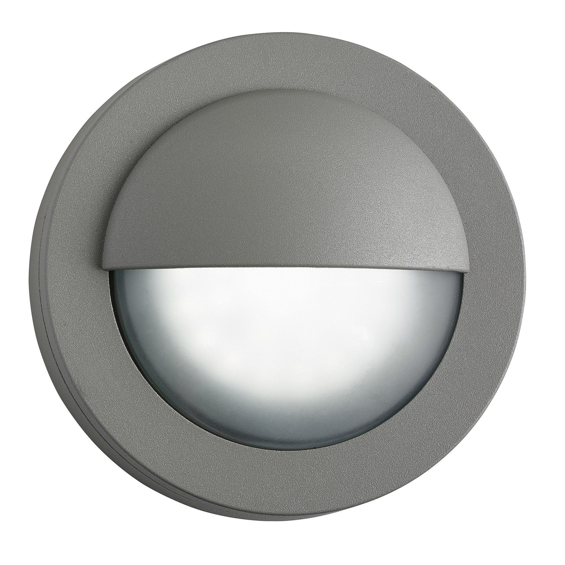 IP44 DIE CAST ALUMINIUM GREY 18 LED OUTDOOR WALL LIGHT WITH ACID GLASS - Cusack Lighting