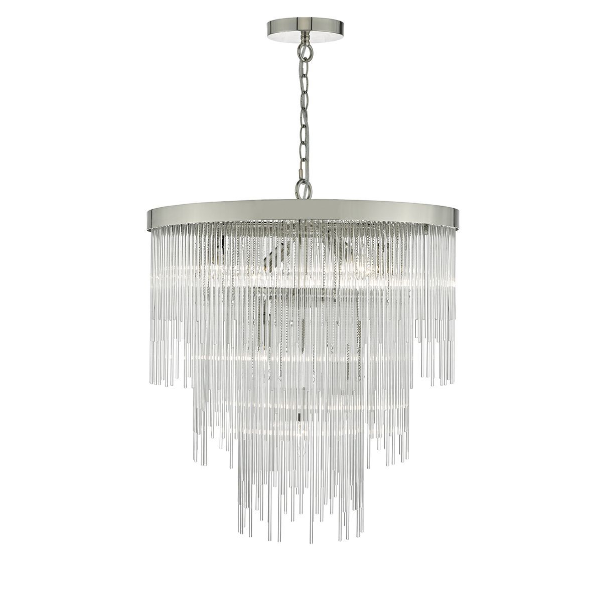 Isla 7lt Pendant Polished Chrome & Clear Glass Rods