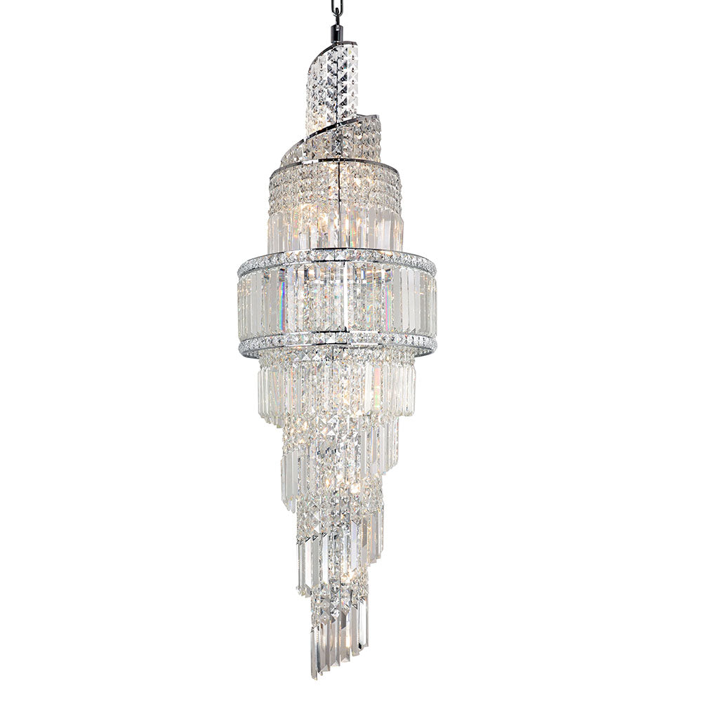 Elizabeth 19Lt/24Lt Crystal Pendant - Satin/Gold/Antique Brass/Polished Chrome