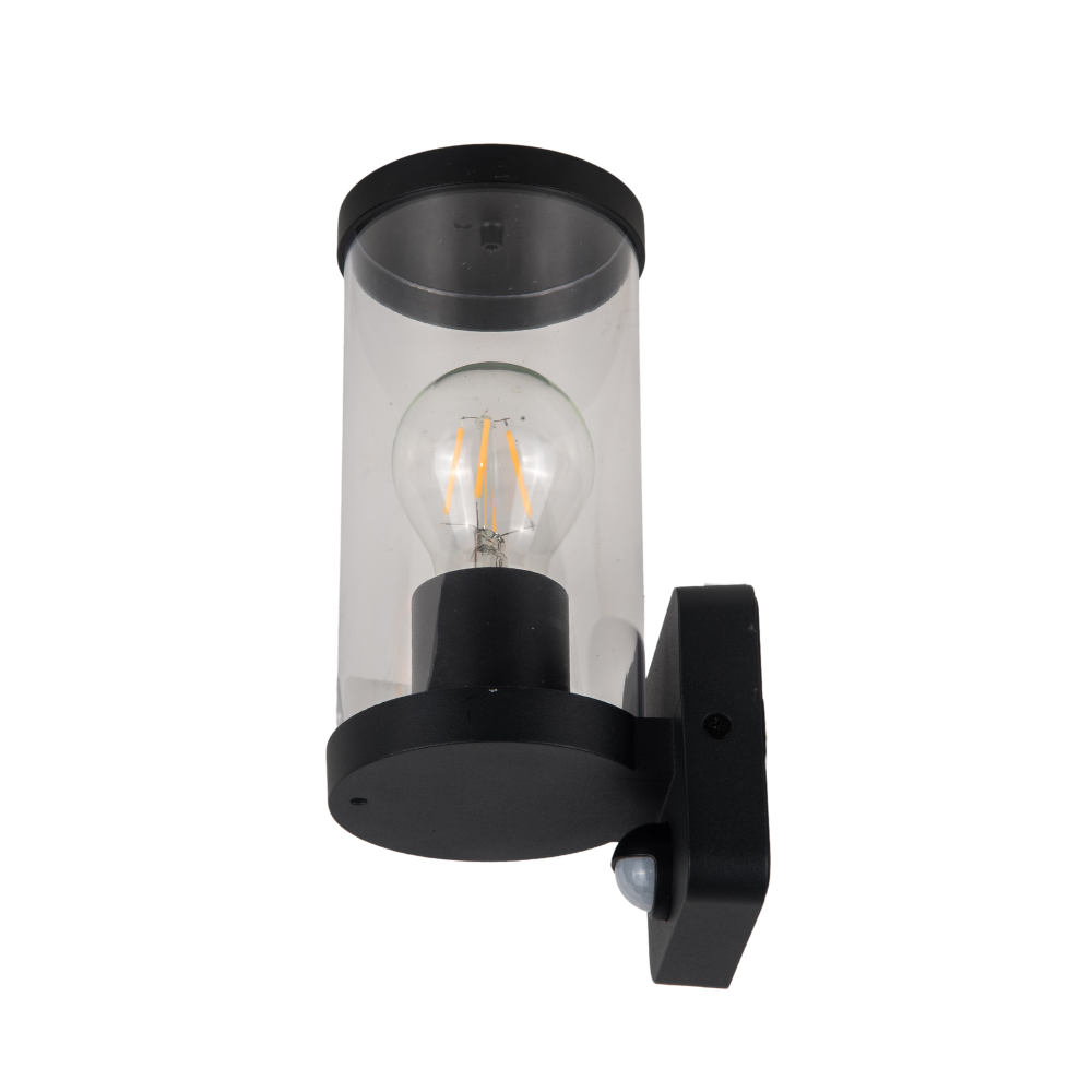 Jordan IP44 Black Wall Light - Optional PIR Sensor