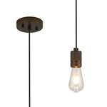 Kyoto Single Pendant (FRAME ONLY), 1 x E27- Painted Matt Bronze/ Pewter Finishes