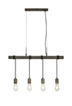 Kyoto 3/4/6/10Lt  Linear Pendant (FRAME ONLY)- Painted Matt Bronze/ Pewter Finishes