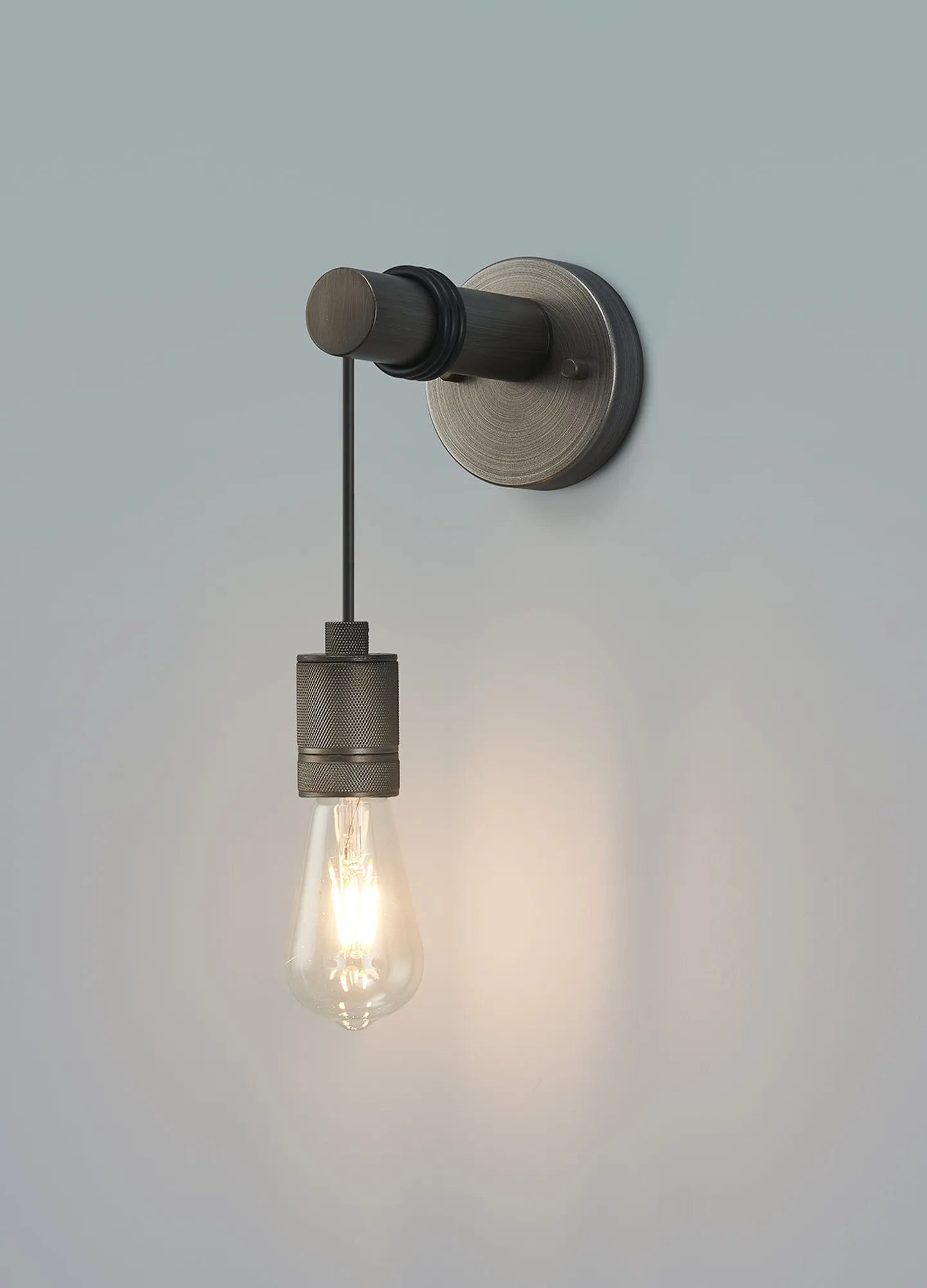 Kyoto Wall Light, Without Shade, 1 x E27- Painted Matt Bronze/ Pewter Finishes