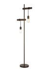 Kyoto Floor Lamp, 2 x E27- Painted Matt Bronze/ Pewter Finishes