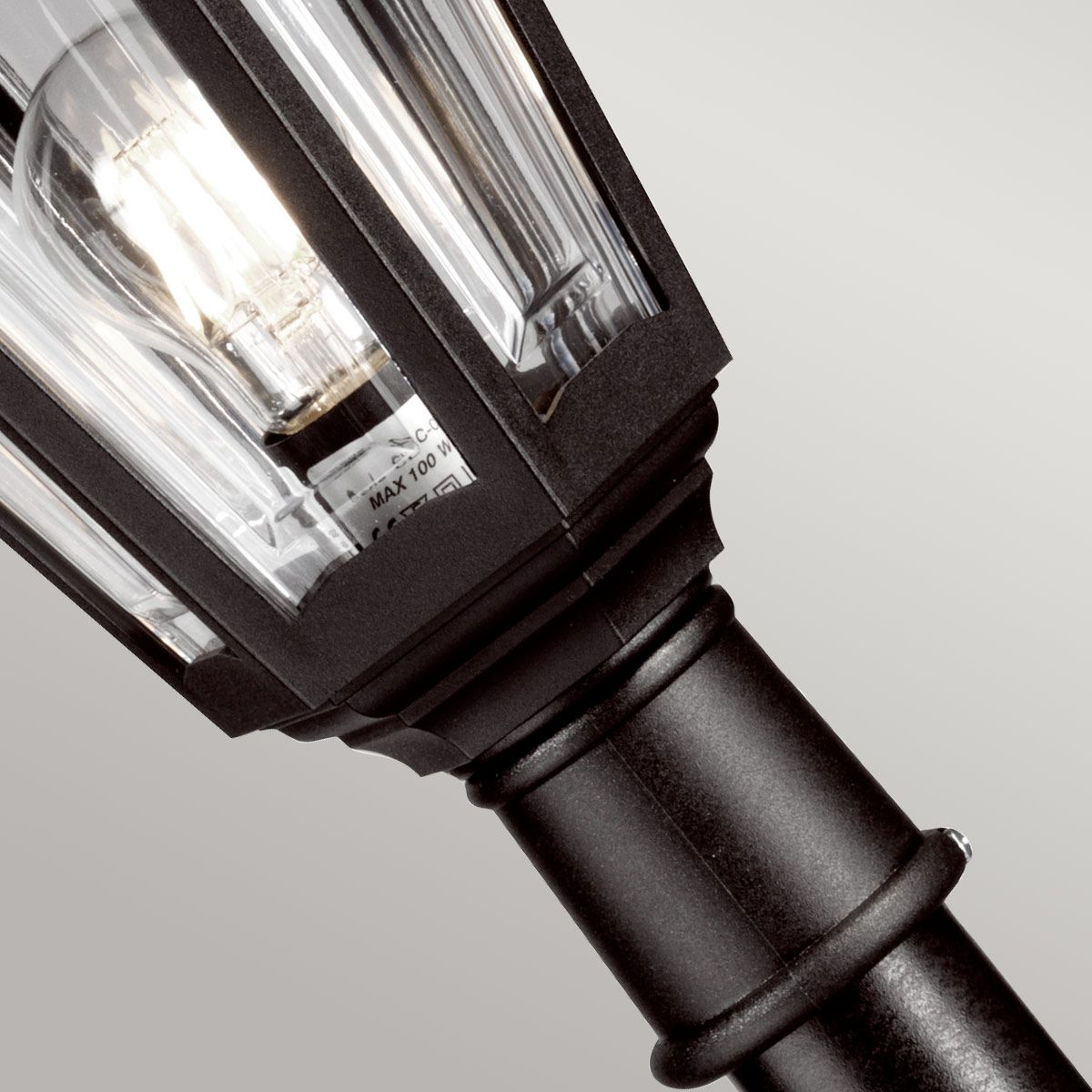 Kinsale 1 Light Medium/Large Pillar Lantern - Black IP44 E27