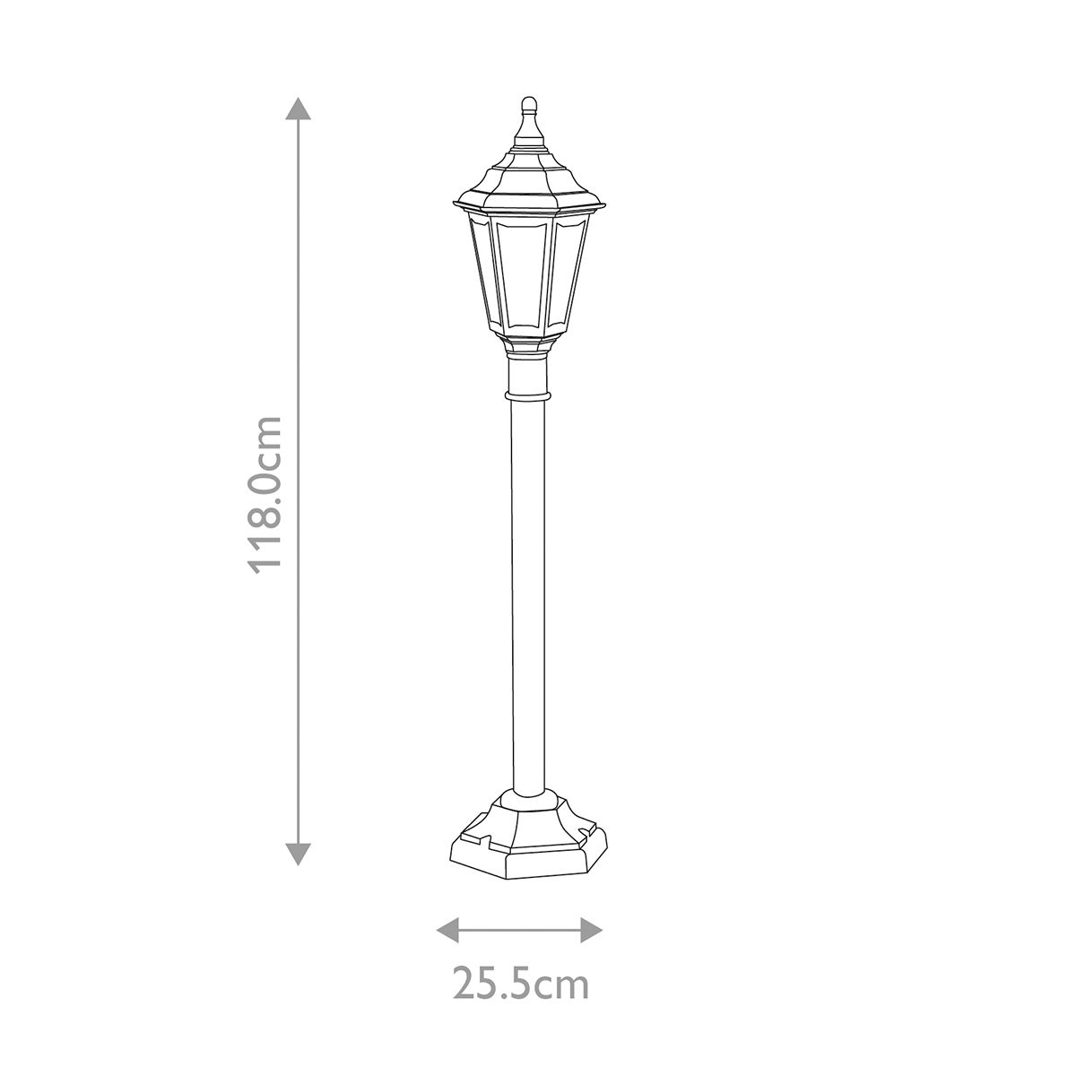 Kinsale 1 Light Medium/Large Pillar Lantern - Black IP44 E27