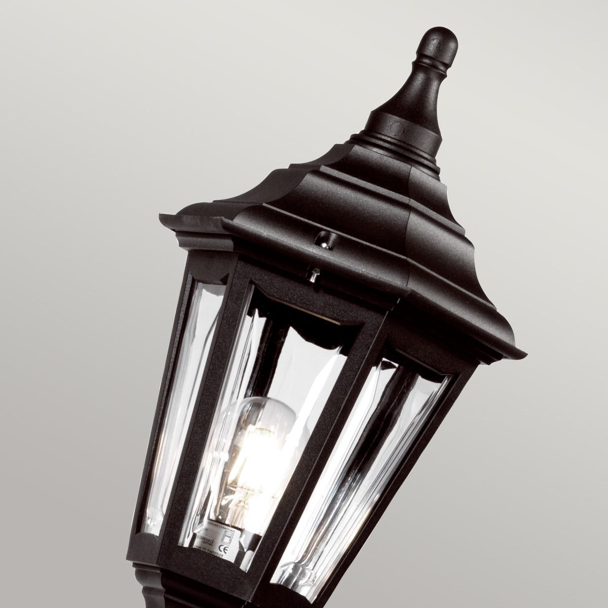 Kinsale 1 Light Medium/Large Pillar Lantern - Black IP44 E27