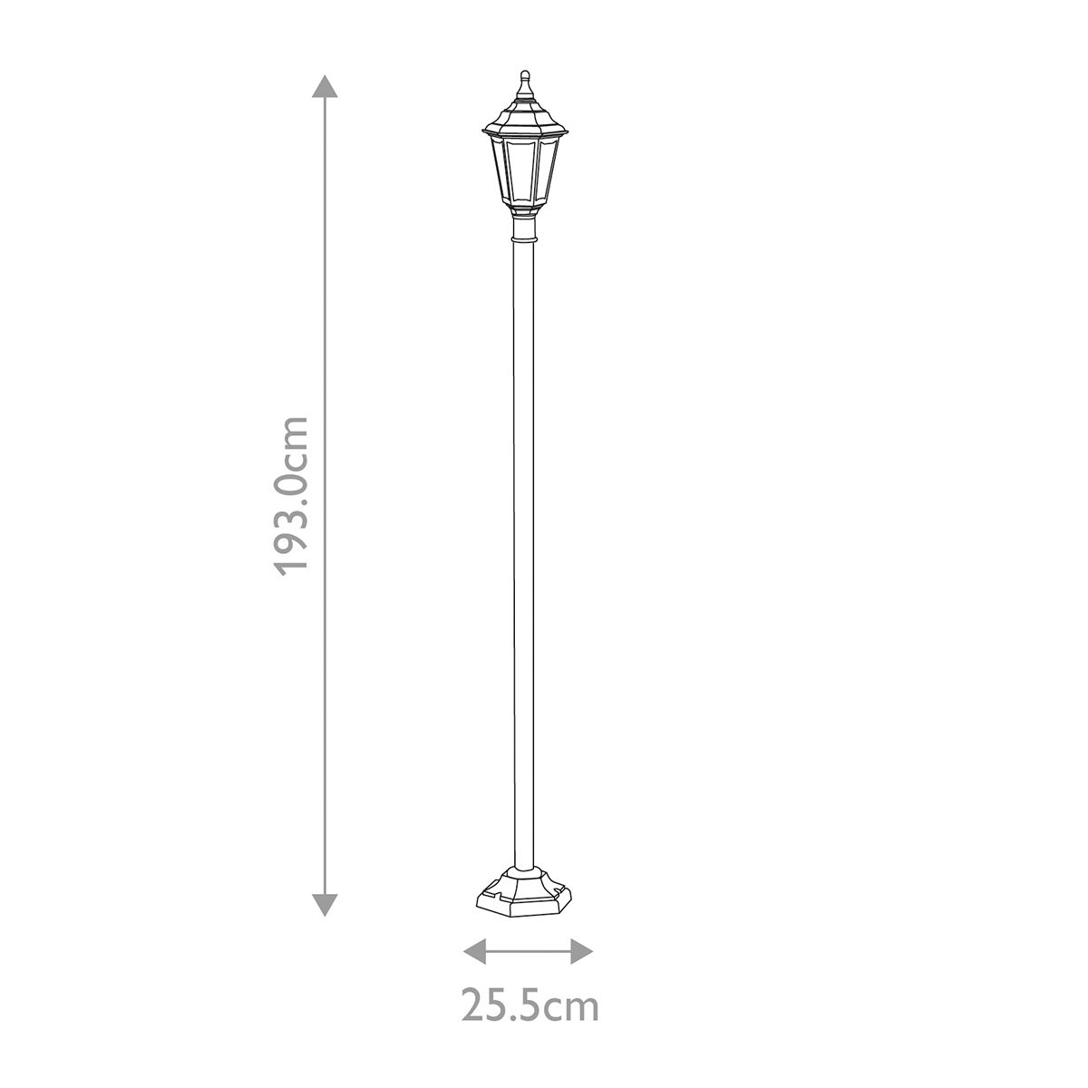 Kinsale 1 Light Medium/Large Pillar Lantern - Black IP44 E27