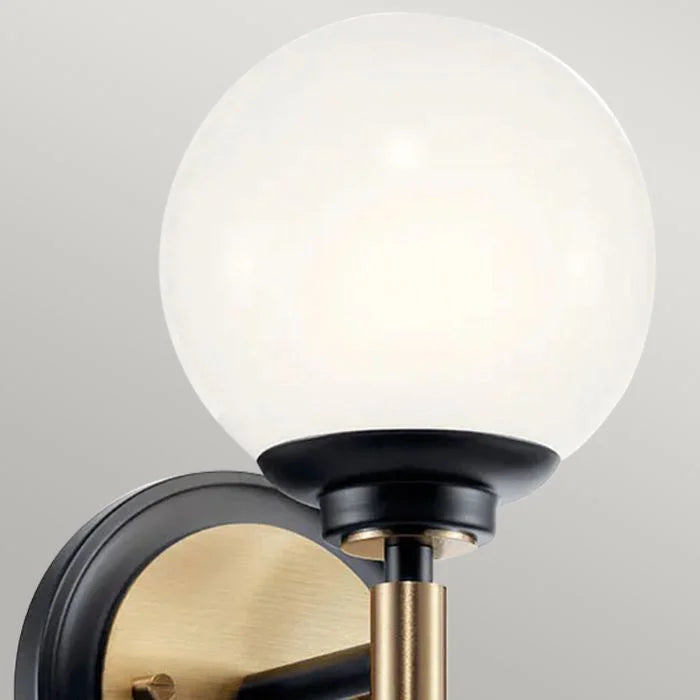 Benno 2 Lt Wall Light - Black & Champagne Bronze