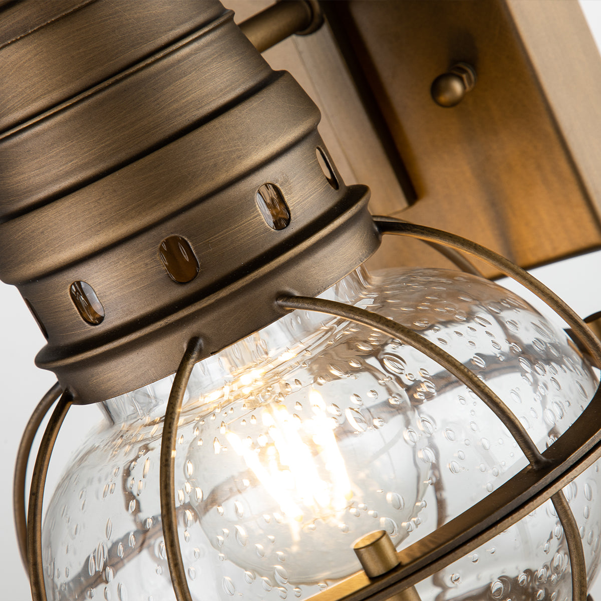 Bridge Point Small Wall Lantern - Natural Brass Finish