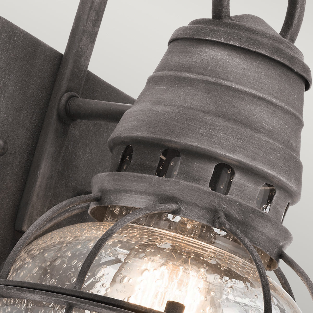 Bridge Point Small Wall Lantern - Weathered Zinc Finish