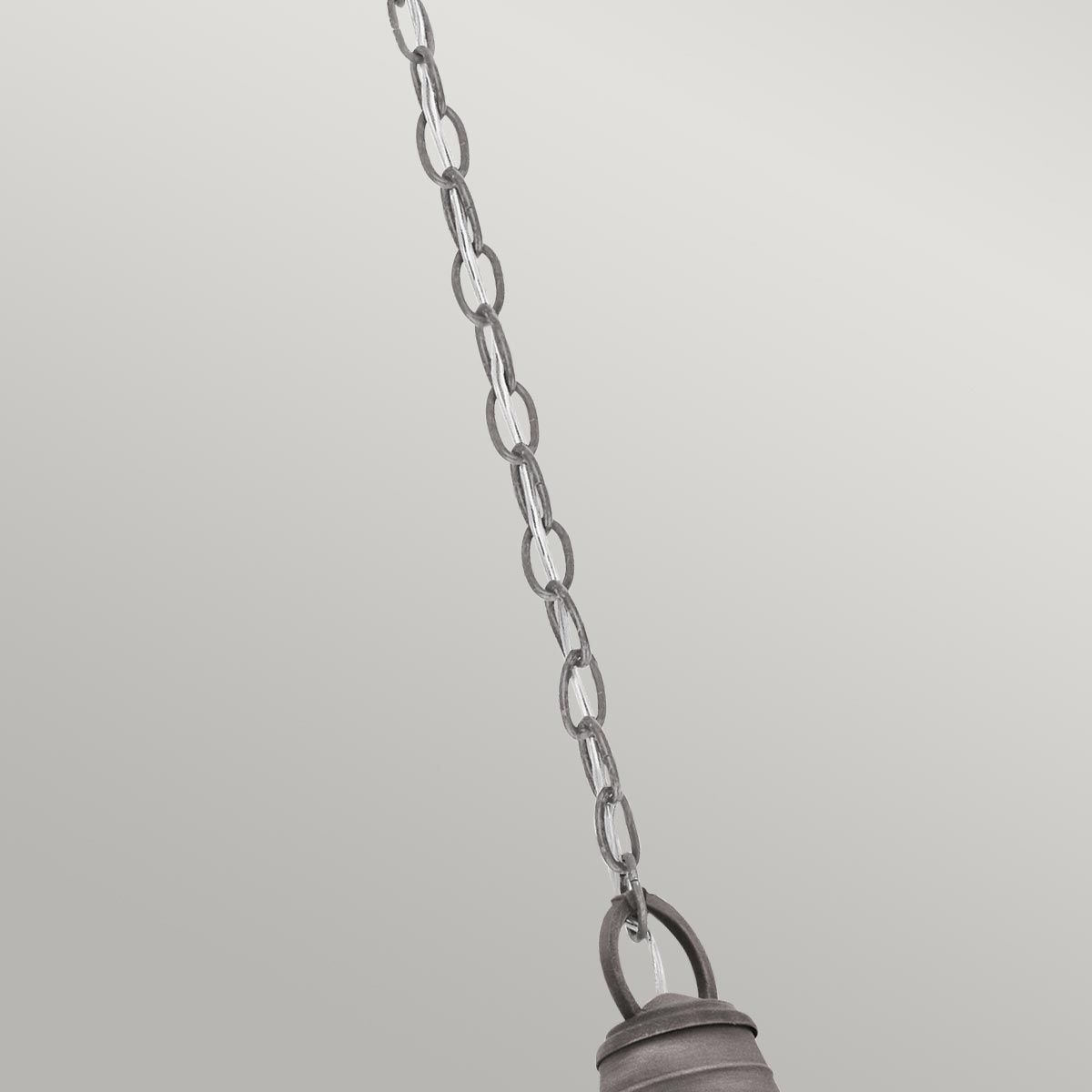 Bridge Point 1 Light Small Chain Lantern - Weathered Zinc/Natural Brass IP44 E27