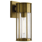 Camillo 1lt Medium Outdoor Wall Lantern - Painted Natural Brass/Black E27 IP44