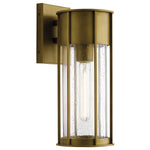 Camillo 1lt Medium Outdoor Wall Lantern - Painted Natural Brass/Black E27 IP44