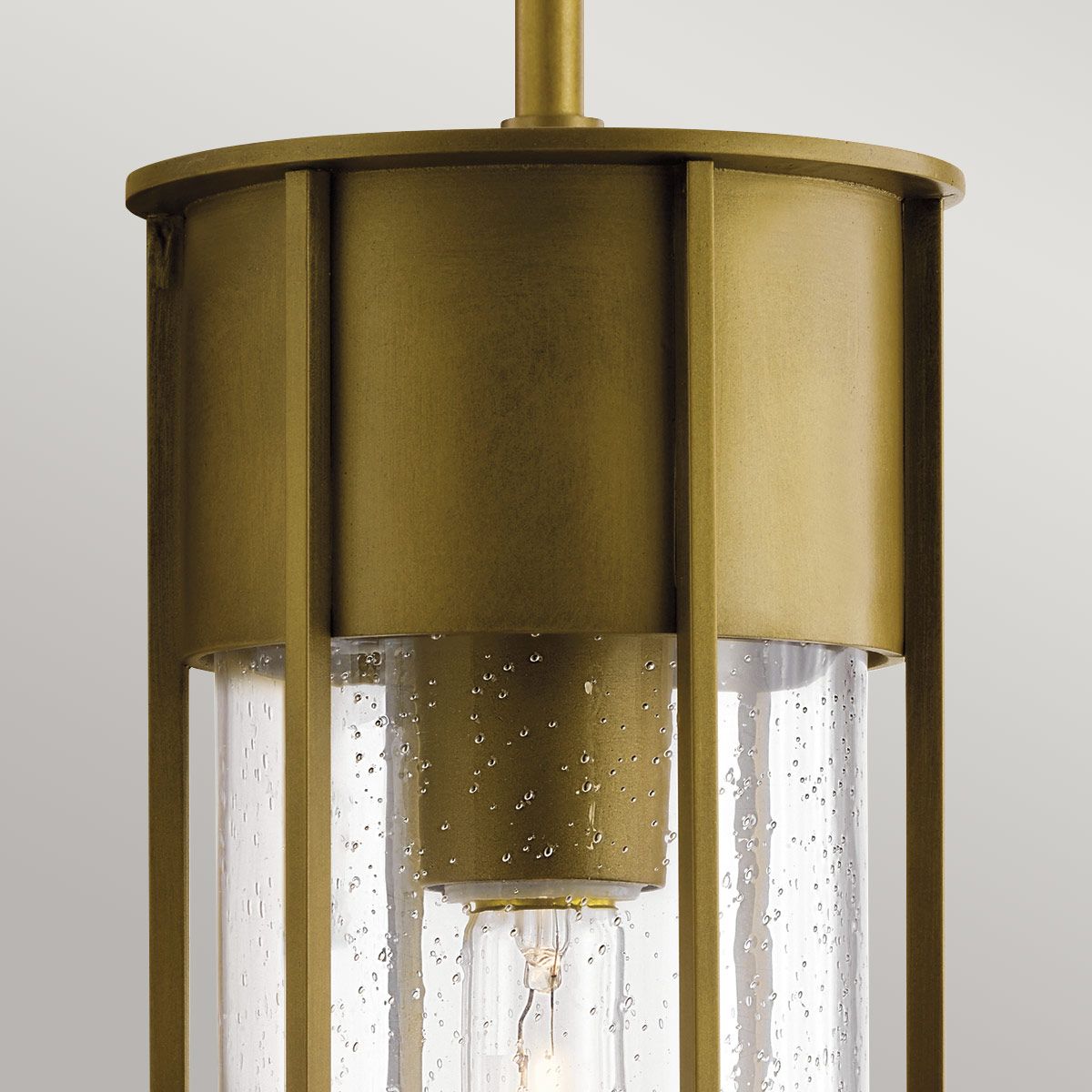 Camillo 1lt Outdoor Pendant - Painted Natural Brass/Textured Black IP44 E27