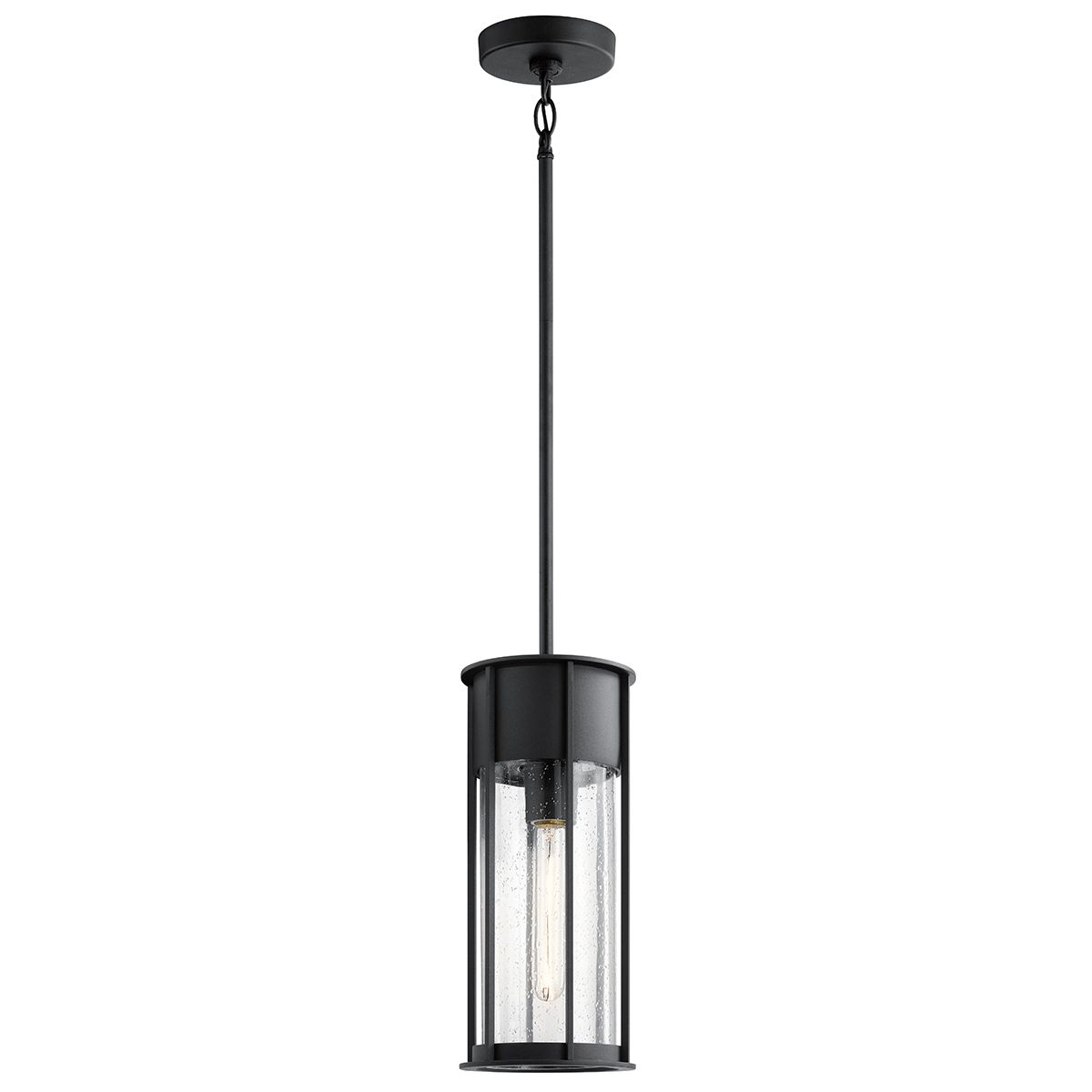Camillo 1lt Outdoor Pendant - Painted Natural Brass/Textured Black IP44 E27