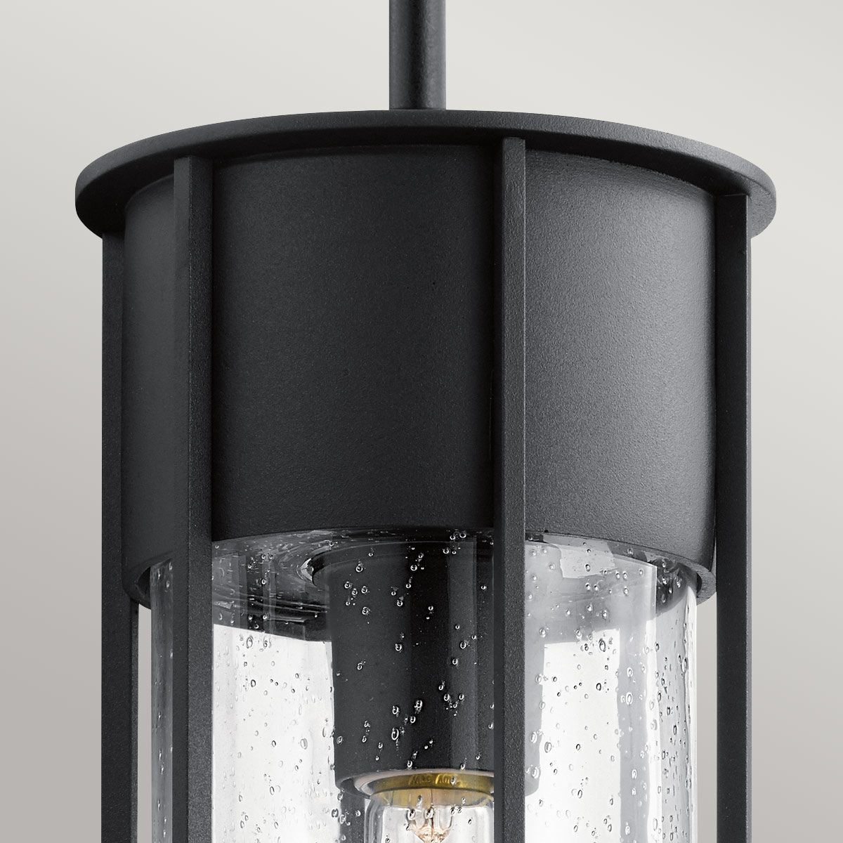 Camillo 1lt Outdoor Pendant - Painted Natural Brass/Textured Black IP44 E27