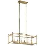 Cayden 6 Light Linear Chandelier - Natural Brass