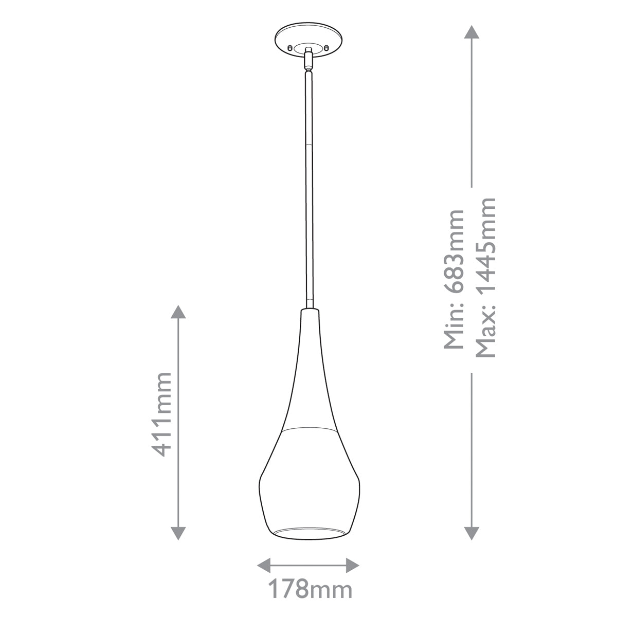 Deela 1 lt Ceiling Pendant - E27