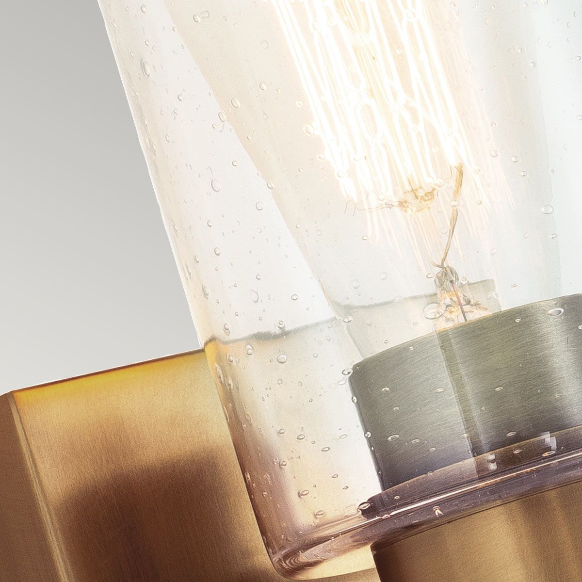 Deryn 1 Light Wall Light - Distressed Antique Grey/Natural Brass IP20 E27