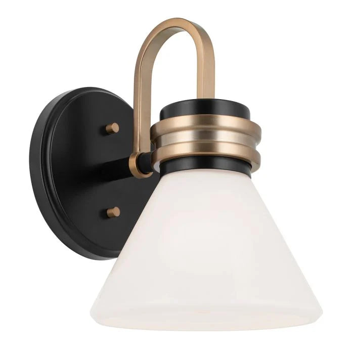 Kichler Farum 1 lt Wall Light IP44- Champagne Bronze/  Polished Chrome/ Black