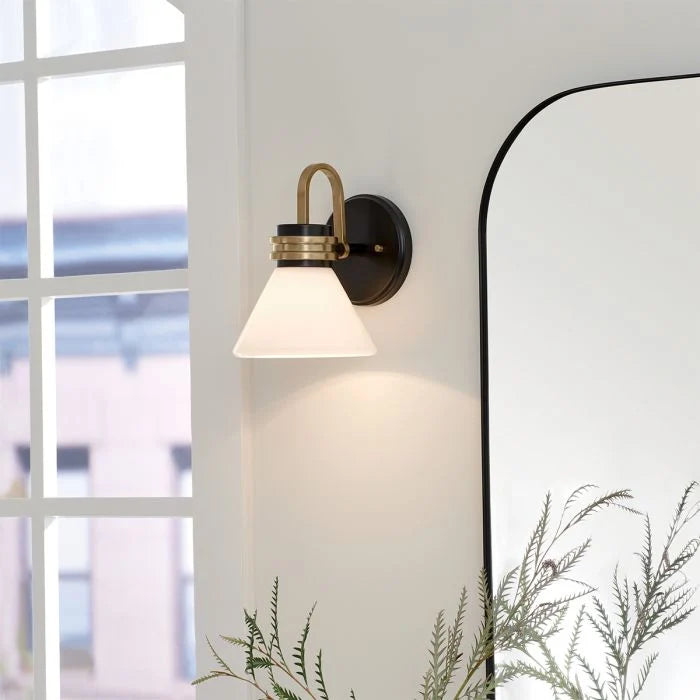 Kichler Farum 1 lt Wall Light IP44- Champagne Bronze/  Polished Chrome/ Black
