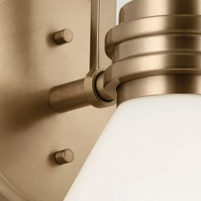 Kichler Farum 1 lt Wall Light IP44- Champagne Bronze/  Polished Chrome/ Black