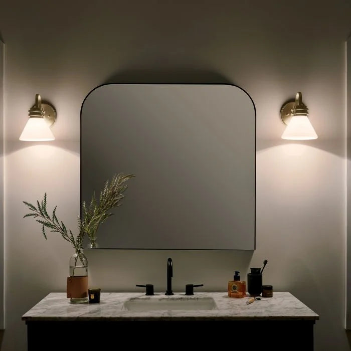 Kichler Farum 1 lt Wall Light IP44- Champagne Bronze/  Polished Chrome/ Black