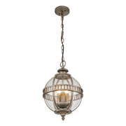 Halleron 3Lt IP44 Lantern - Burnished Bronze/Londonderry IP44 E14