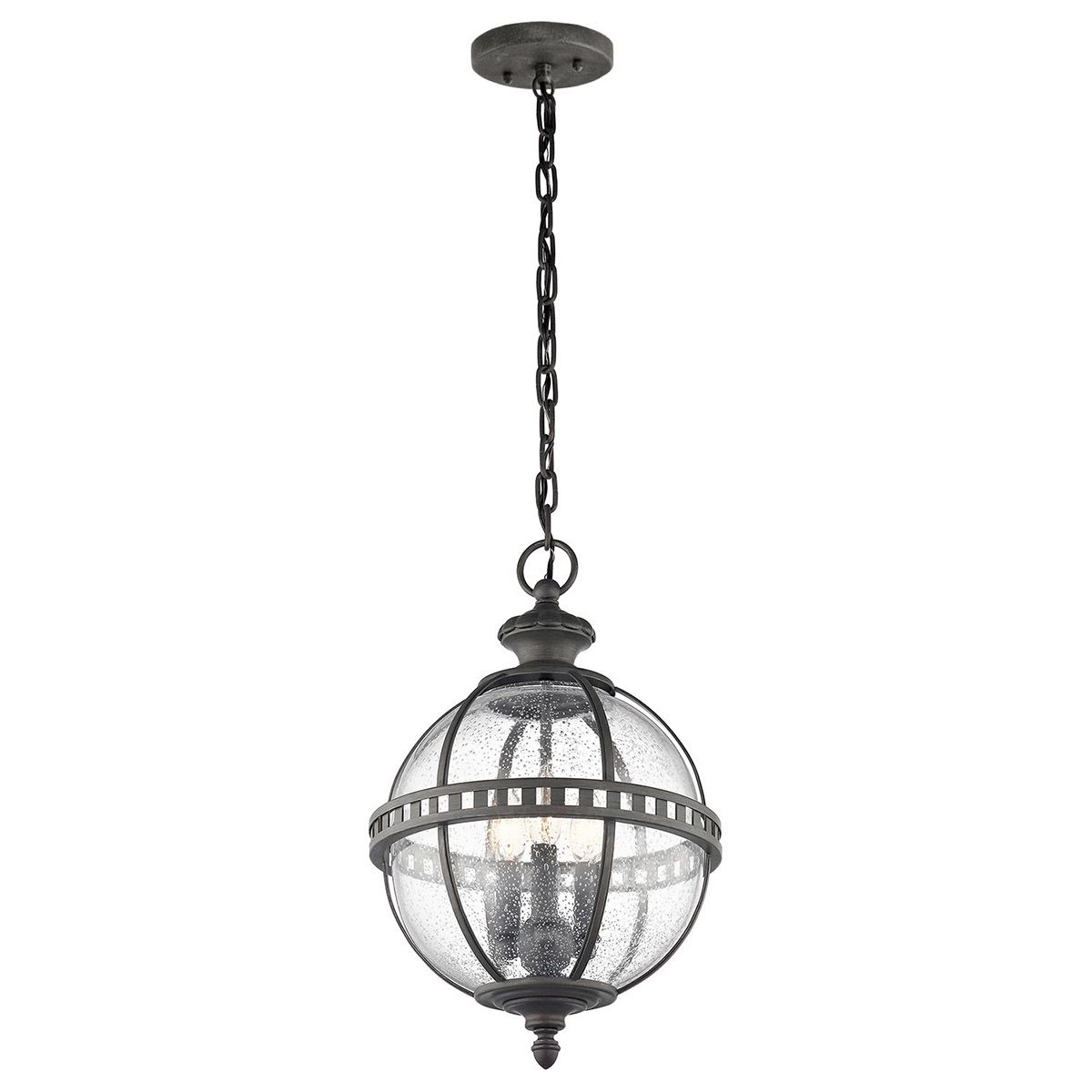 Halleron 3Lt IP44 Lantern - Burnished Bronze/Londonderry IP44 E14