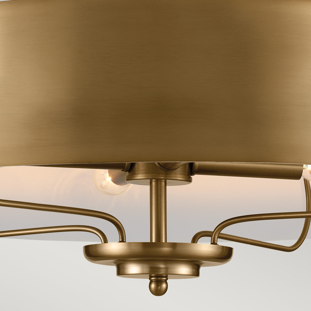 Luella 3/4Lt Duo-Mount Pendant - Black & Brass/Brushed Natural Brass E14