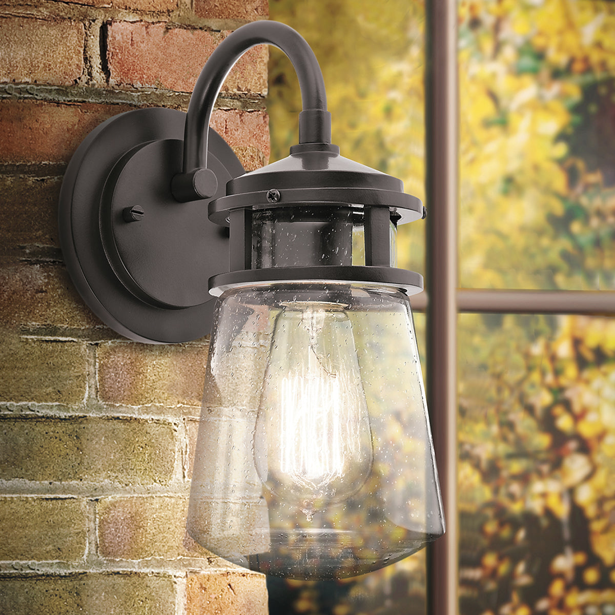 Lyndon Medium Wall Lantern - Architectural Bronze Finish