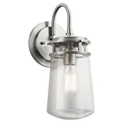 Lyndon 1 Light Small/Medium Outdoor Wall Lantern - Brushed Aluminium/Bronze E27 IP44