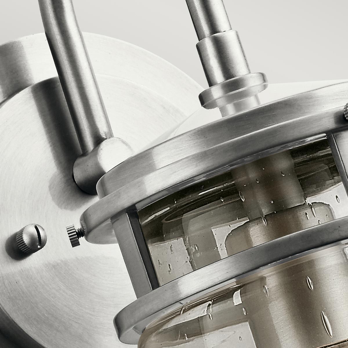 Lyndon 1 Light Small/Medium Outdoor Wall Lantern - Brushed Aluminium/Bronze E27 IP44