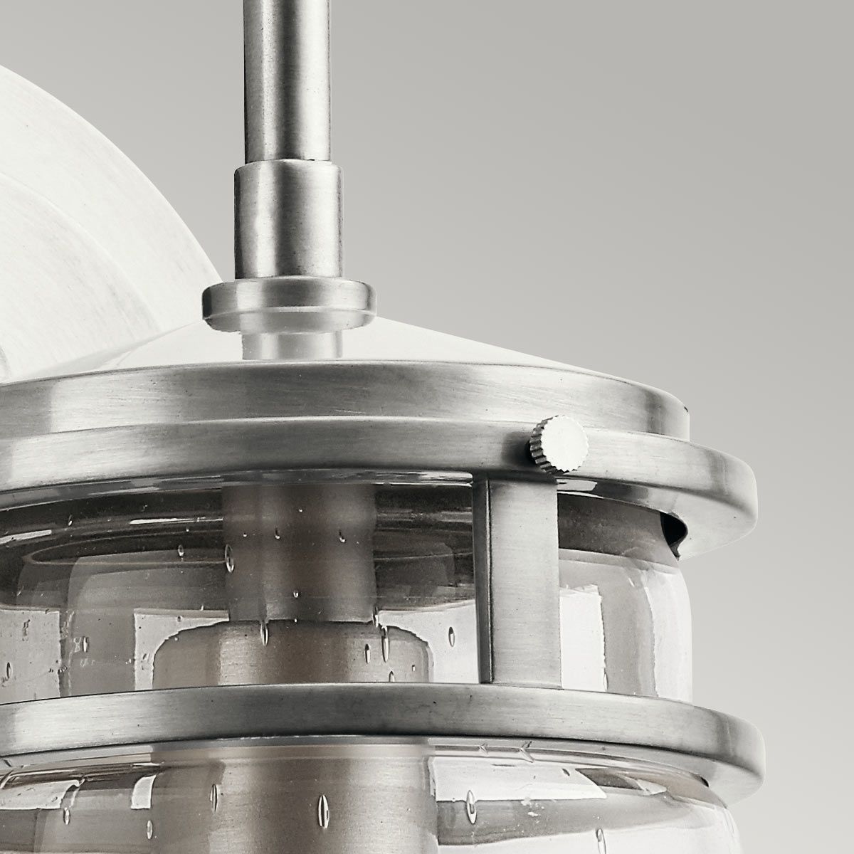 Lyndon 1 Light Small/Medium Outdoor Wall Lantern - Brushed Aluminium/Bronze E27 IP44