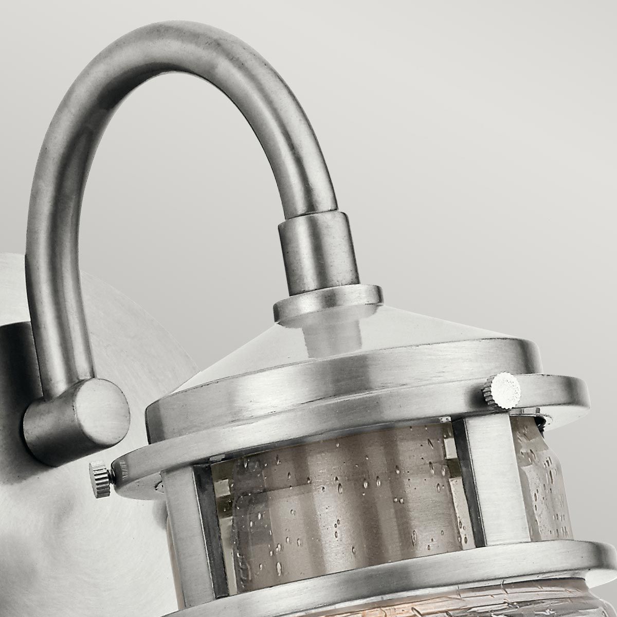 Lyndon 1 Light Small/Medium Outdoor Wall Lantern - Brushed Aluminium/Bronze E27 IP44