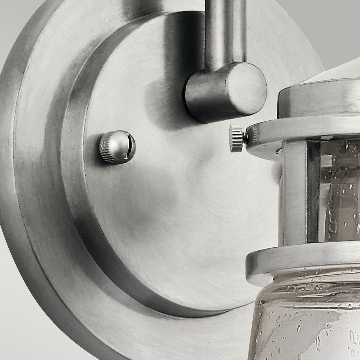 Lyndon 1 Light Small/Medium Outdoor Wall Lantern - Brushed Aluminium/Bronze E27 IP44