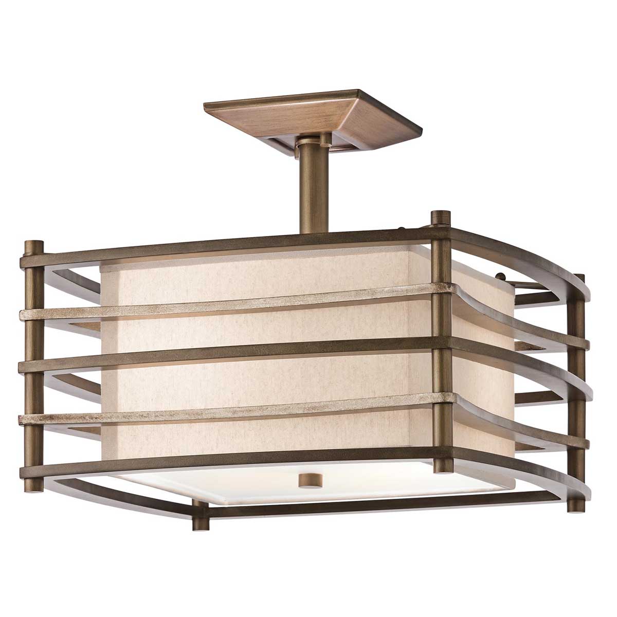 Moxie 2 Light Semi-Flush - Cambridge Bronze E27