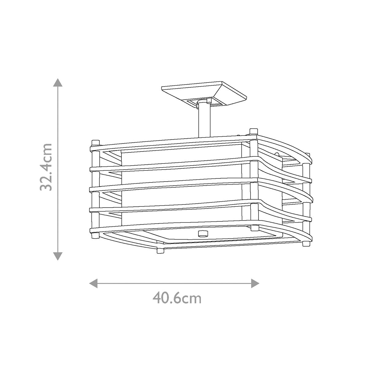 Moxie 2 Light Semi-Flush - Cambridge Bronze E27