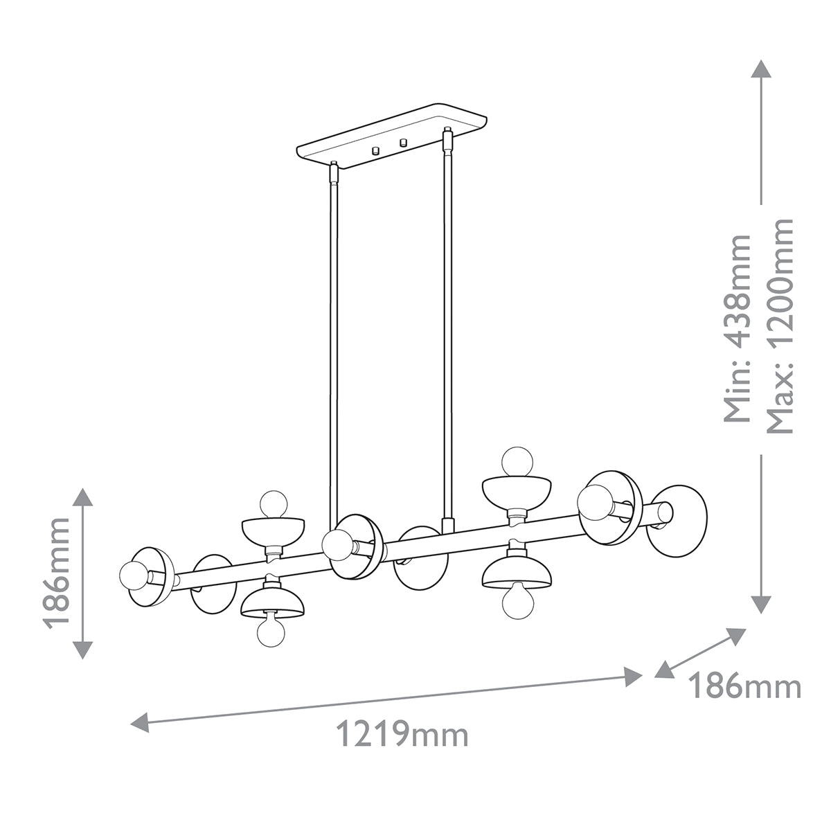 Palta 10 lt Linear Pendant - E14
