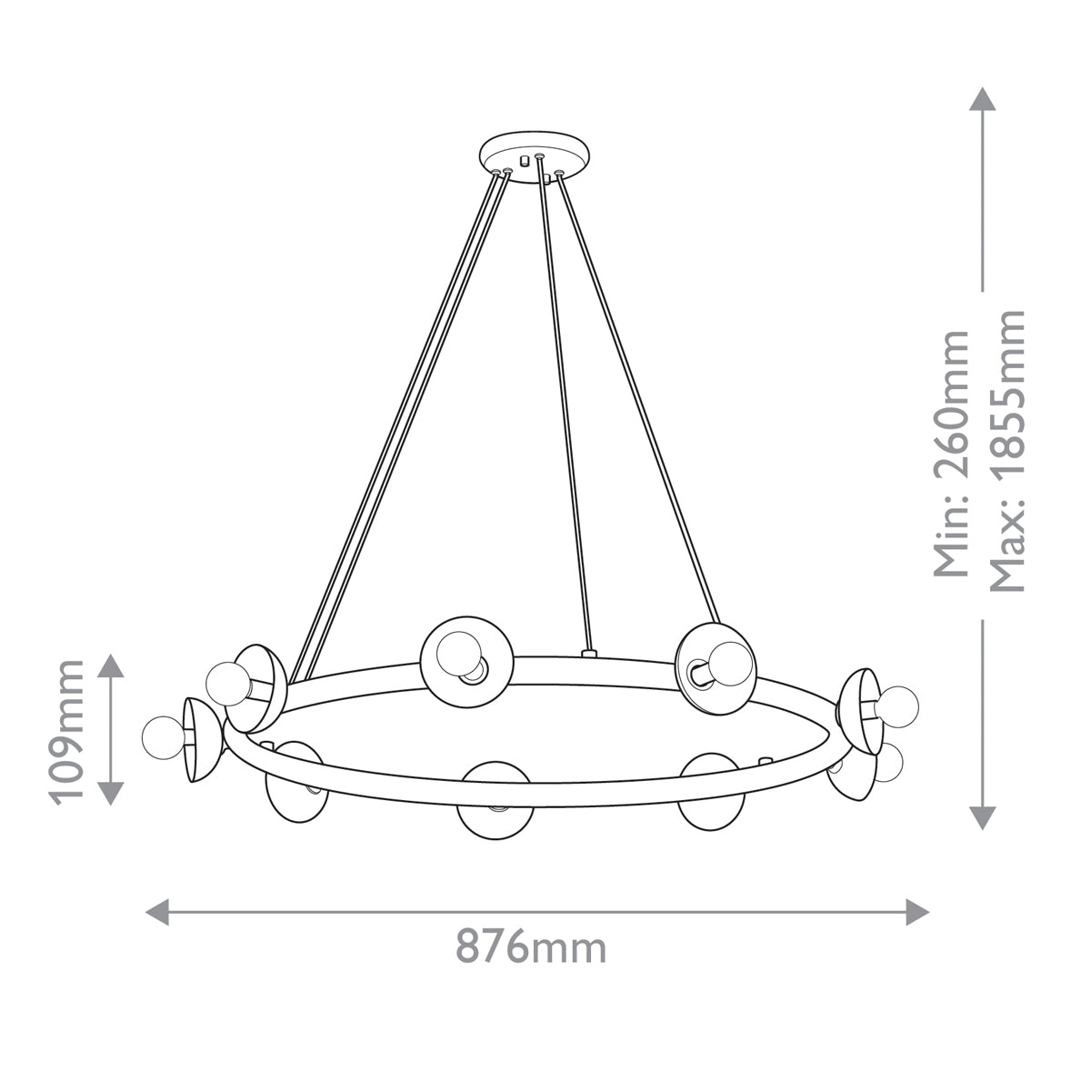 Palta 9 Light Chandelier - E14