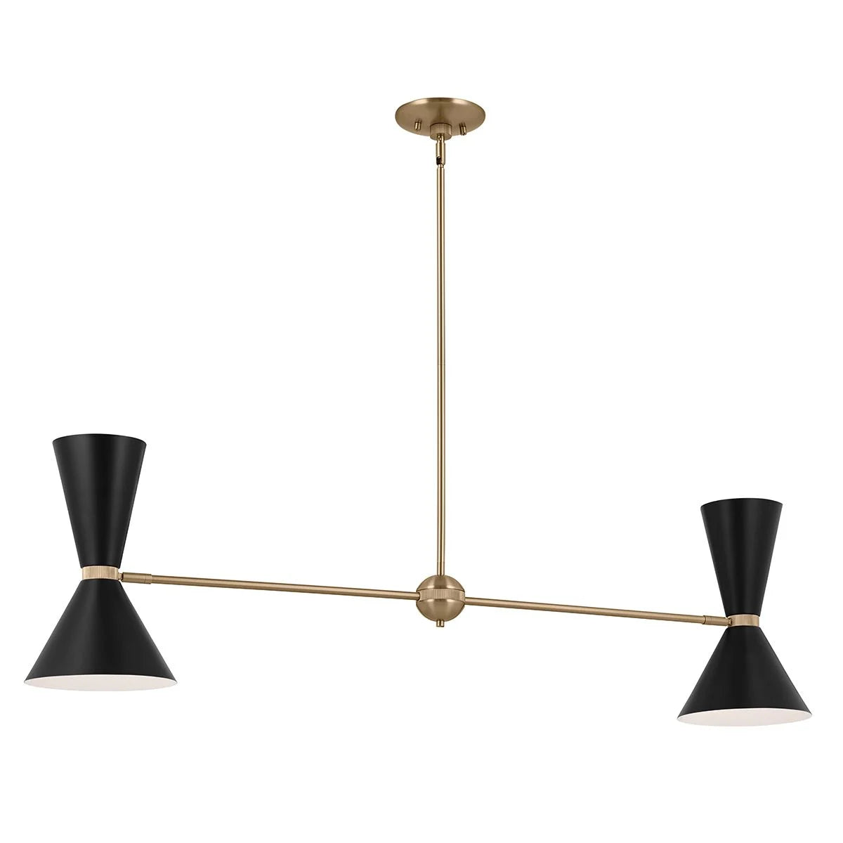 Phix 4 light 2 arm up and down linear Chandelier - Champagne Bronze, Black