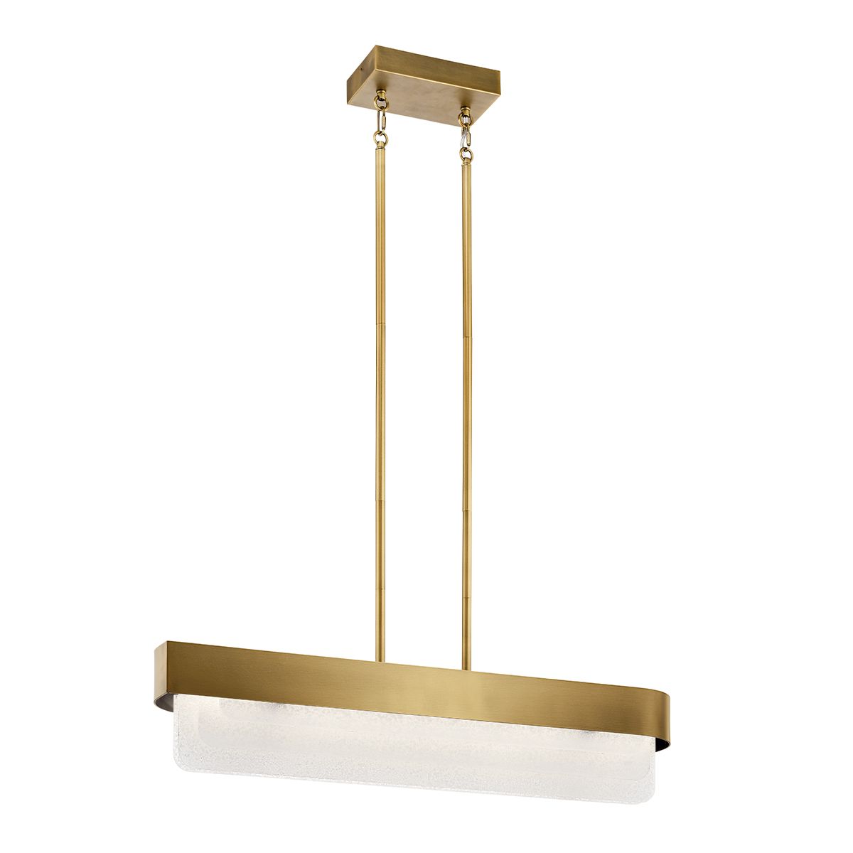 Serene 2 lt LED Chandelier - Natural Brass