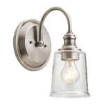 Waverly 1 Light Wall Light - Classic Pewter/Natural Brass IP20 E27