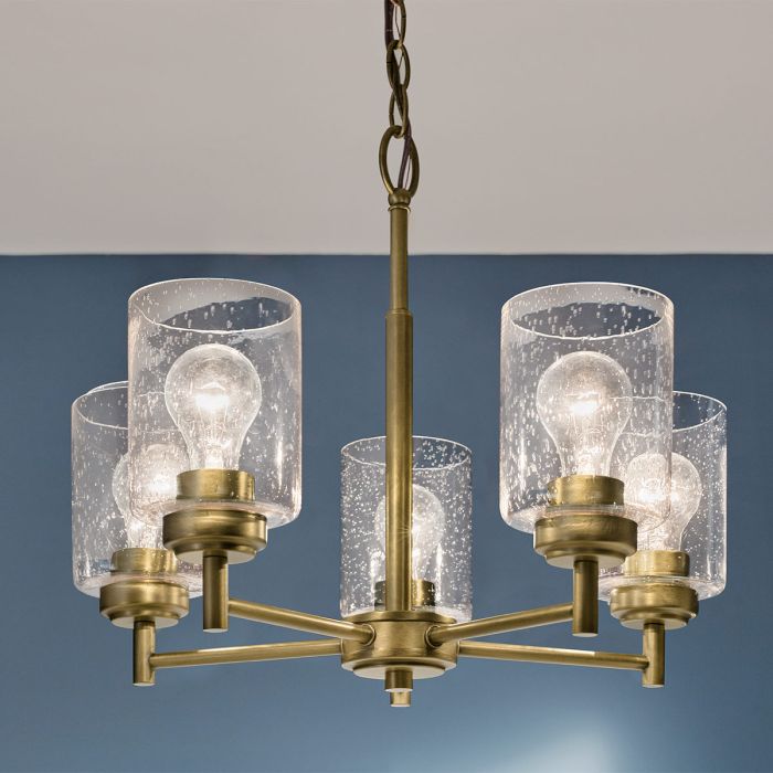 Kichler Winslow 3/5/6 lt Chandelier - Natural Brass